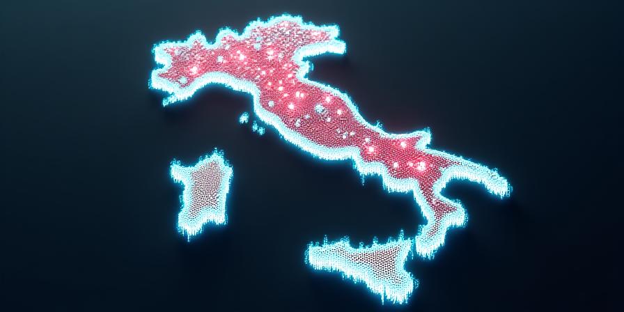 Mappa dell'attività sismica in Italia con indicatori di intensità